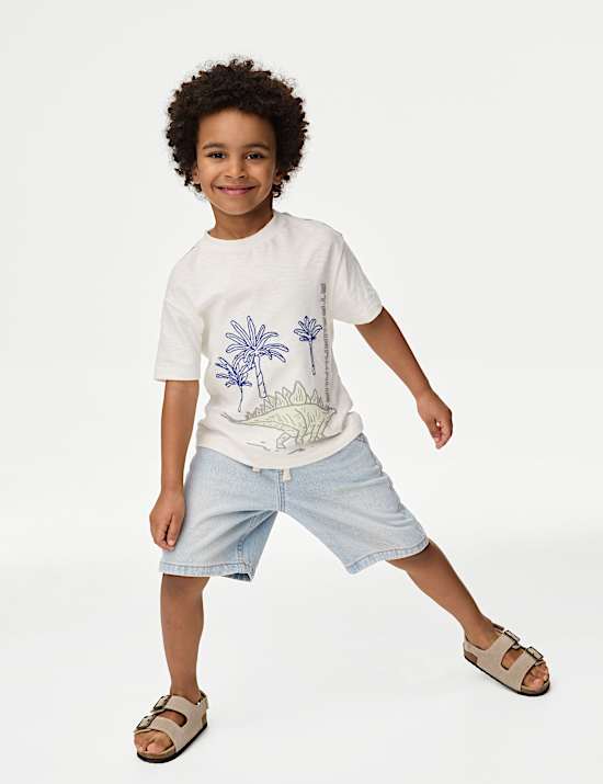 Pure Cotton Denim Shorts (2-8 Yrs)