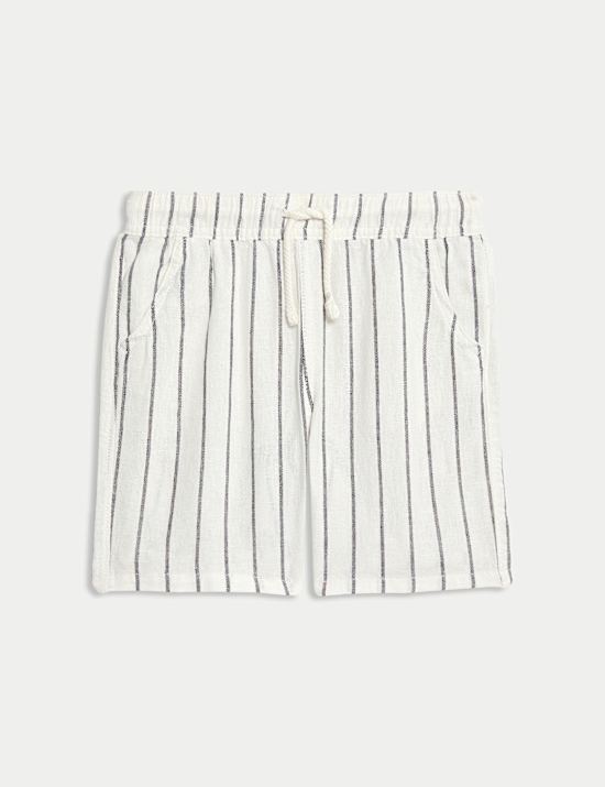 Linen Rich Striped Shorts (2-8 Yrs)