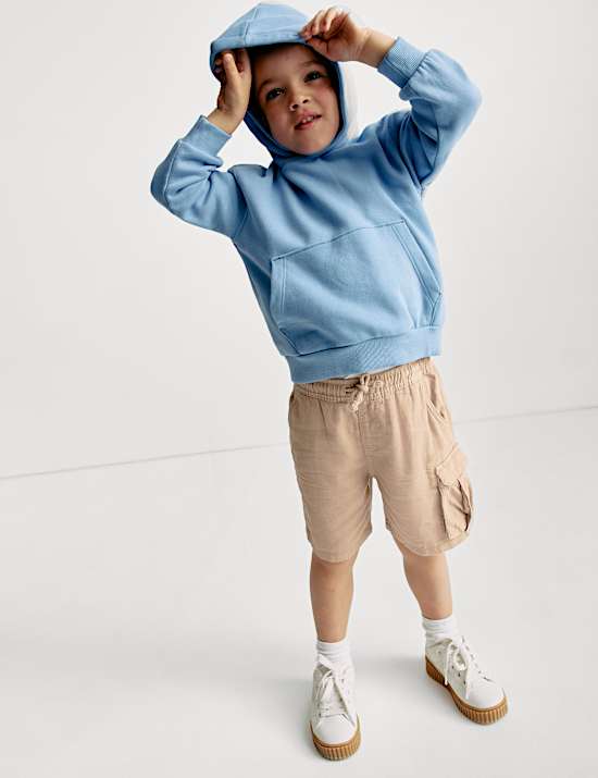 Linen Rich Elasticated Waist Shorts (2-8 Yrs)