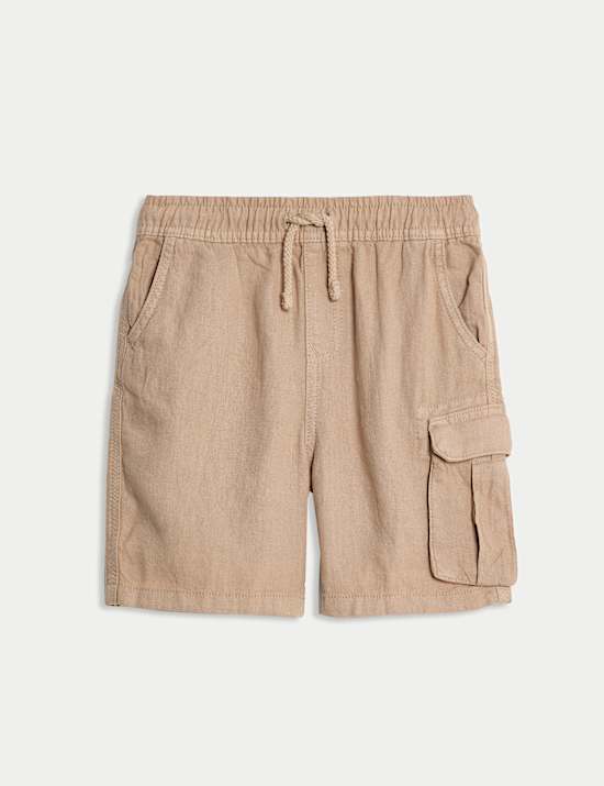 Linen Rich Elasticated Waist Shorts (2-8 Yrs)