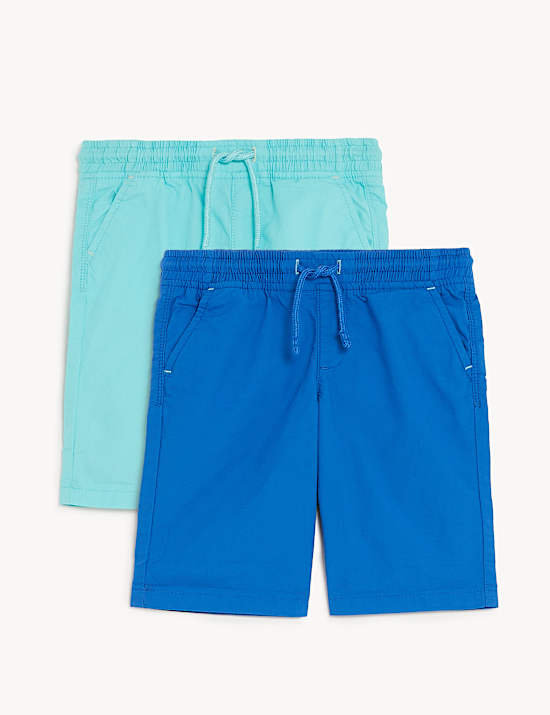 2pk Pure Cotton Plain Shorts