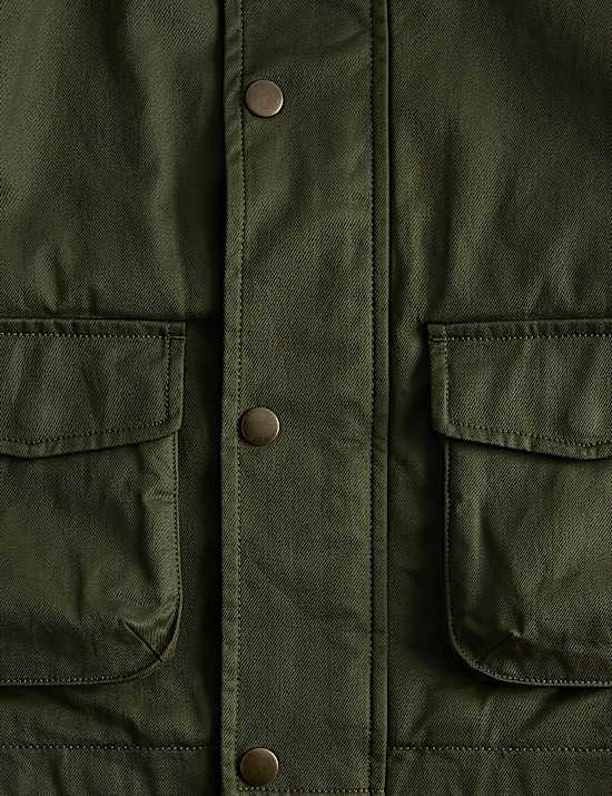 Waxed Jacket With Corduroy Collar (2-8 Yrs)