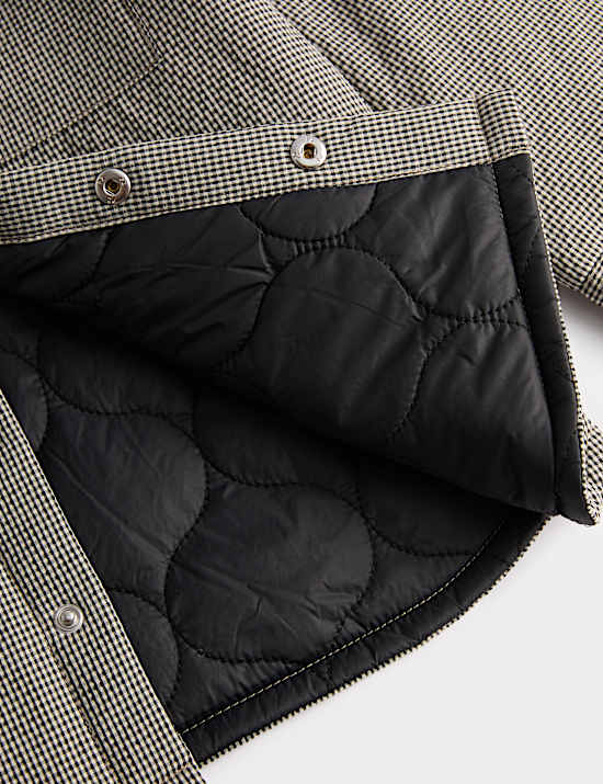 Micro Check Quilted Shacket (2-10 Yrs)
