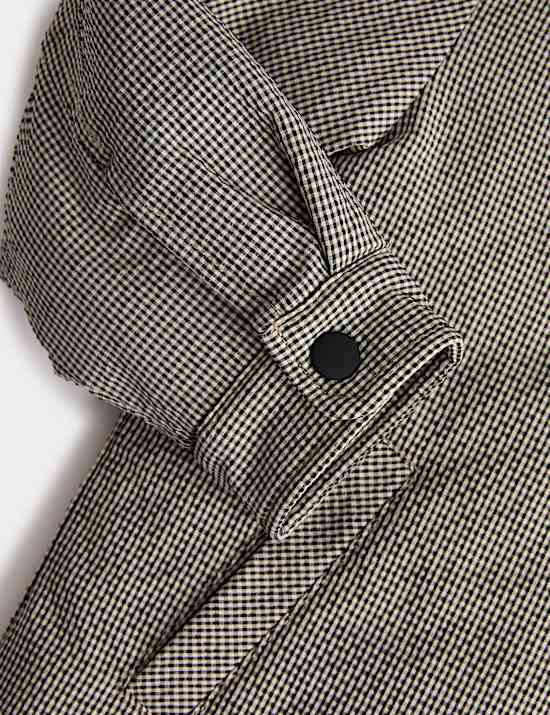 Micro Check Quilted Shacket (2-10 Yrs)