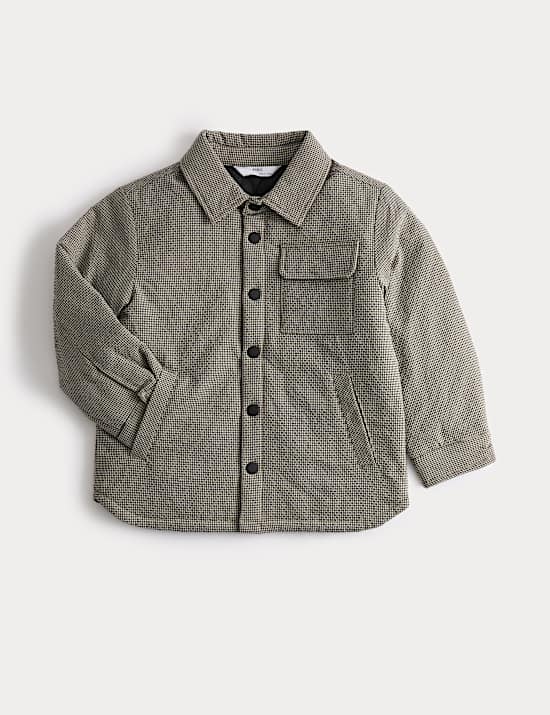 Micro Check Quilted Shacket (2-10 Yrs)
