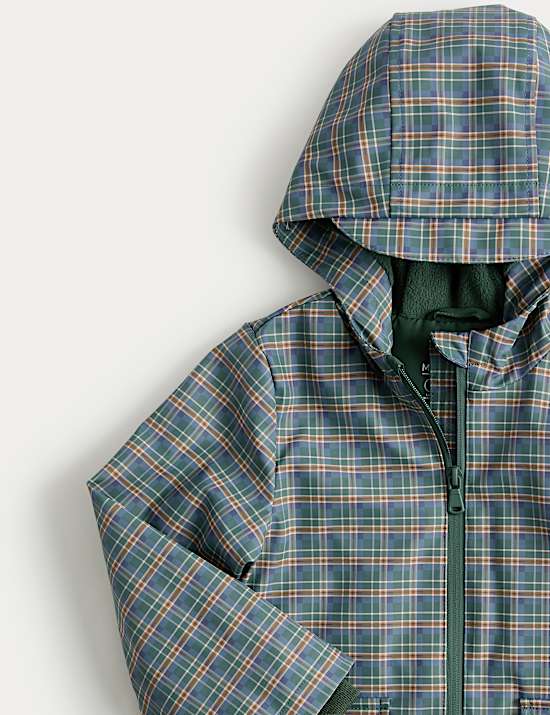 Lightweight Hooded Checked Fisherman Jacket (2-8 Yrs)