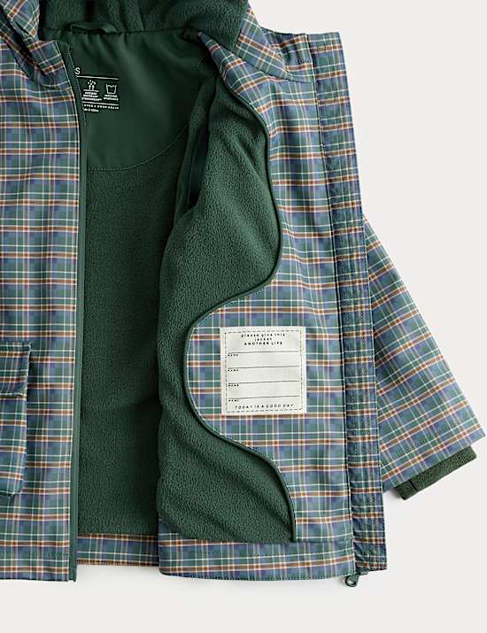 Lightweight Hooded Checked Fisherman Jacket (2-8 Yrs)