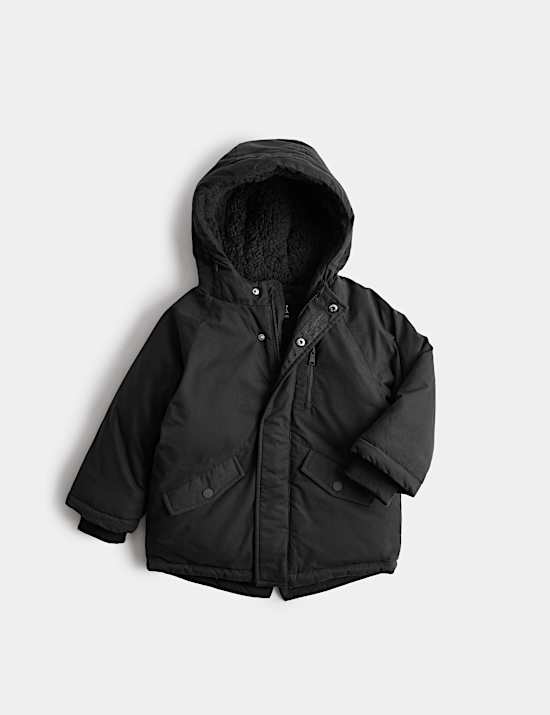 Cotton Rich Borg Lined Parka Coat (2-8 Yrs)