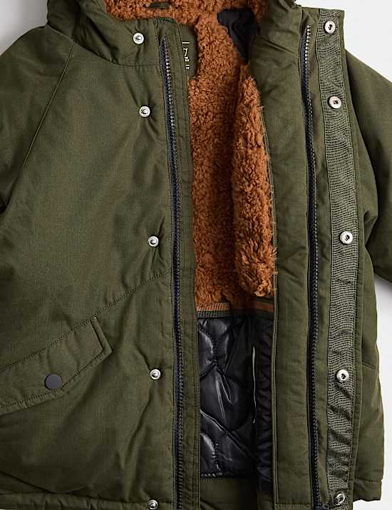 Cotton Rich Borg Lined Parka Coat (2-8 Yrs)
