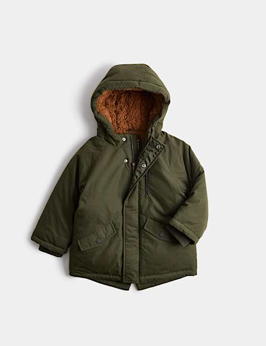 Cotton Rich Borg Lined Parka Coat (2-8 Yrs)