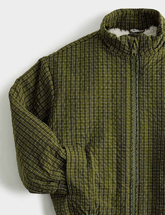 Checked Borg Lined Bomber Jacket (2-8 Yrs)