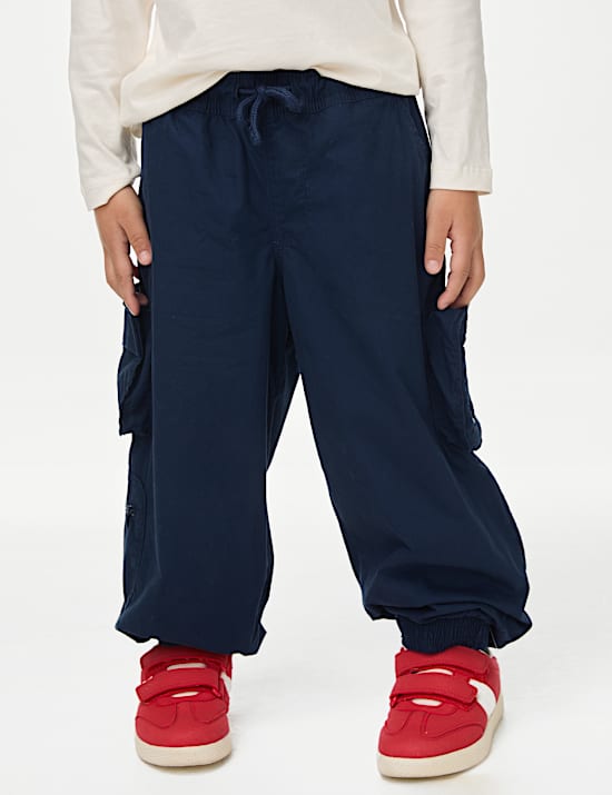 Pure Cotton Jersey Lined Parachute Trousers (2-8 Yrs)