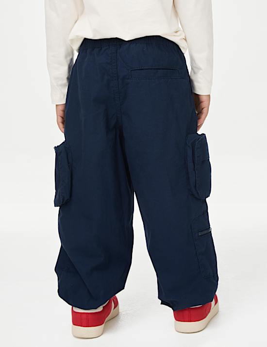 Pure Cotton Jersey Lined Parachute Trousers (2-8 Yrs)