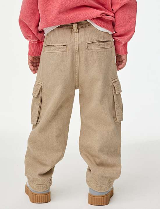 Pantalon cargo coupe large 100 % coton (du 2 au 16 ans)