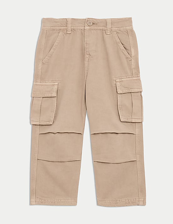 Pantalon cargo coupe large 100 % coton (du 2 au 16 ans)