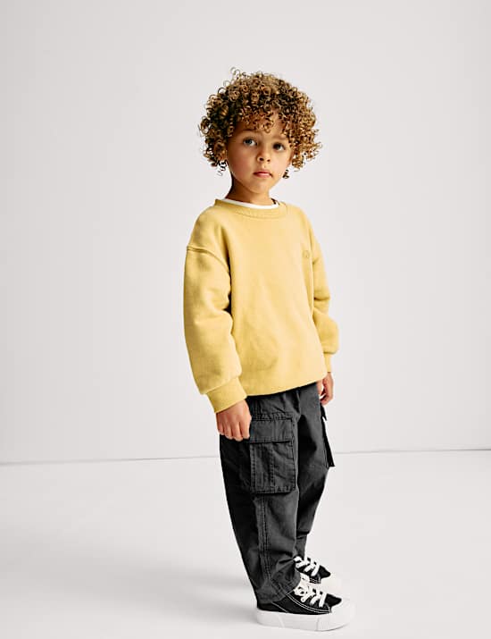 Pure Cotton Ripstop Cargo Trousers (2-8 Yrs)