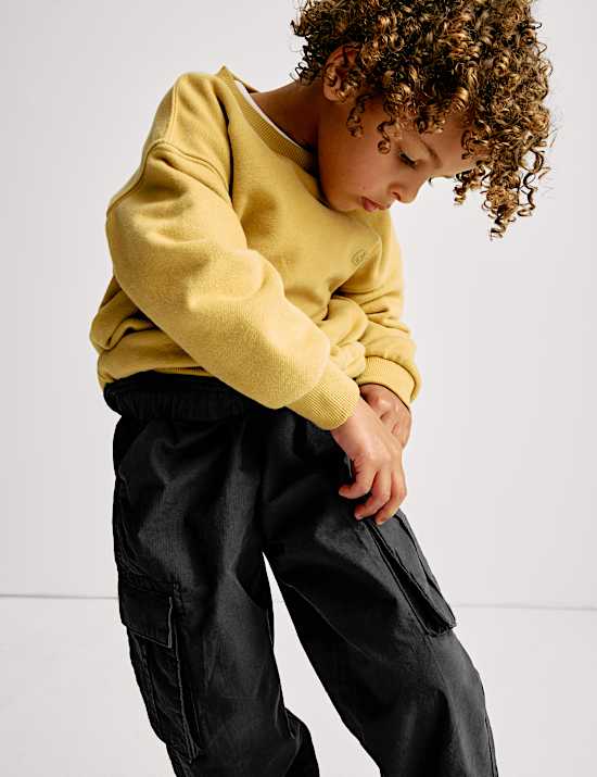 Pure Cotton Ripstop Cargo Trousers (2-8 Yrs)