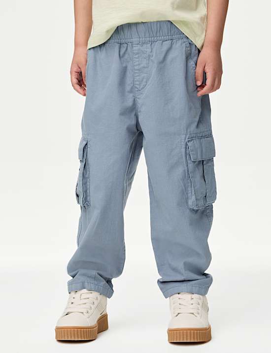 Παντελόνι cargo με βέλκρο από 100% βαμβάκι (2-8 ετών)