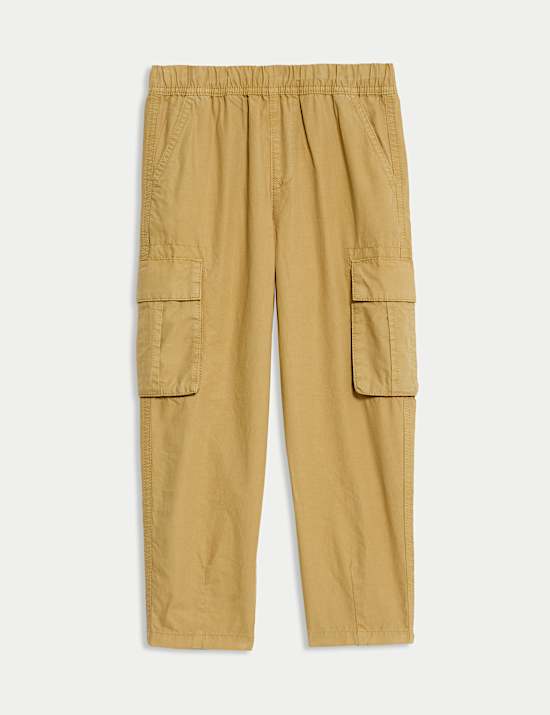 Pure Cotton Ripstop Cargo Trousers (2-8 Yrs)