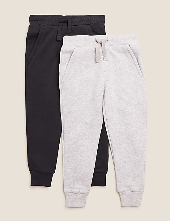 2pk Cotton Rich Joggers (2-7 Yrs)