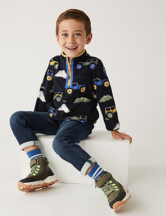 Car Print Fleece Top