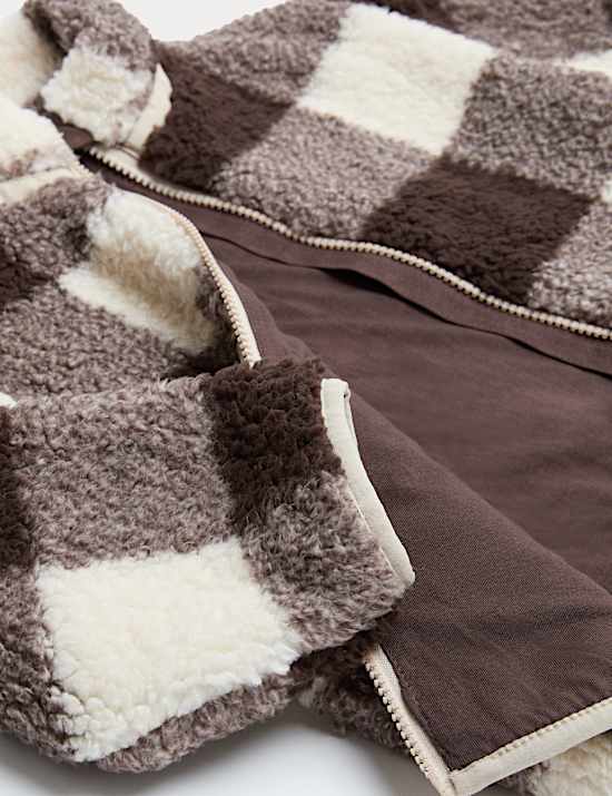 Borg Checked Fleece Lined Jacket (2-8 Yrs)