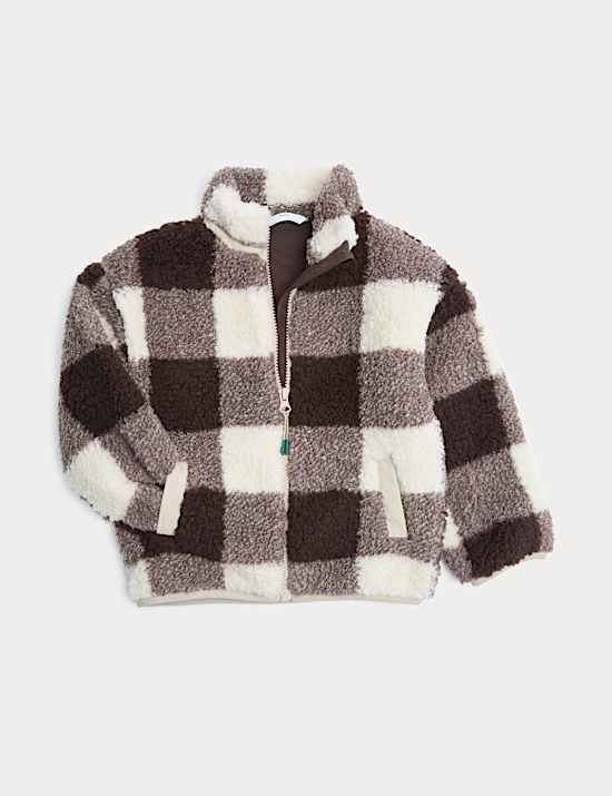 Borg Checked Fleece Lined Jacket (2-8 Yrs)