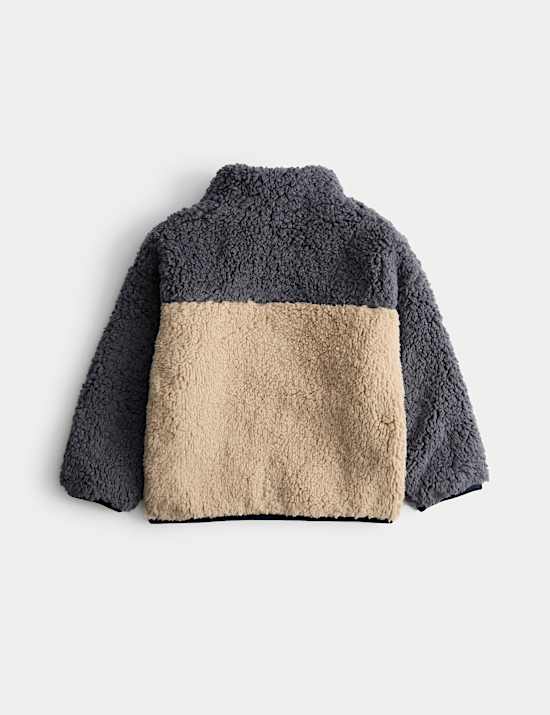 Colourblock Borg Zip Through Jacket (2-8 Yrs)