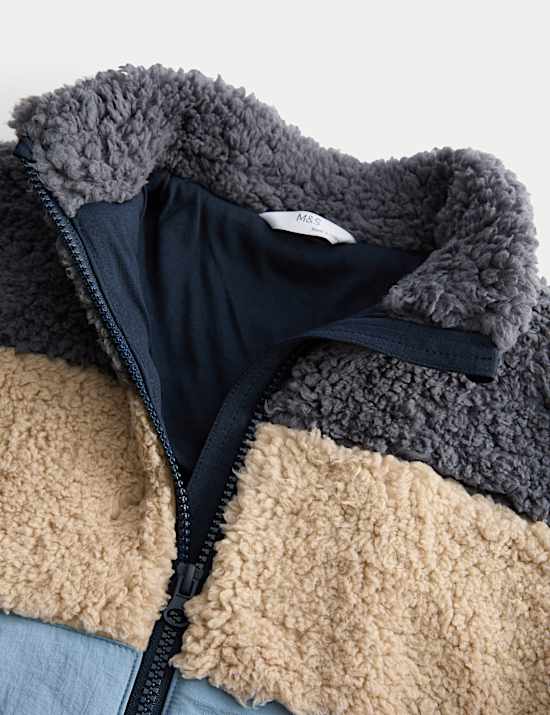 Colourblock Borg Zip Through Jacket (2-8 Yrs)