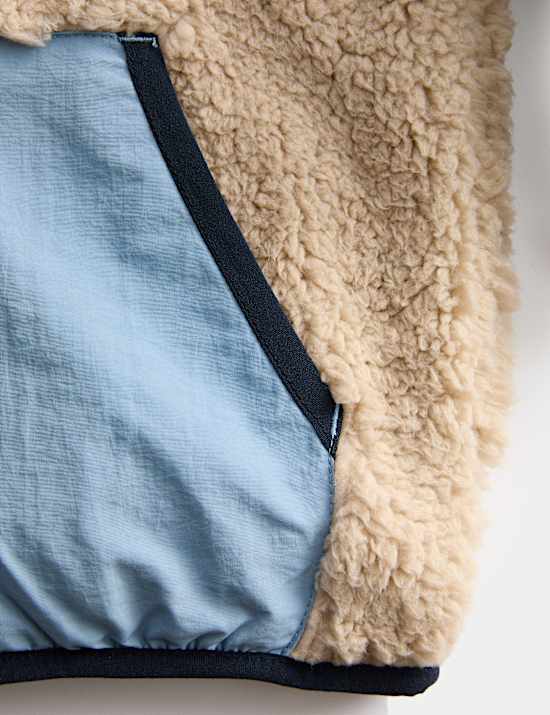 Colourblock Borg Zip Through Jacket (2-8 Yrs)