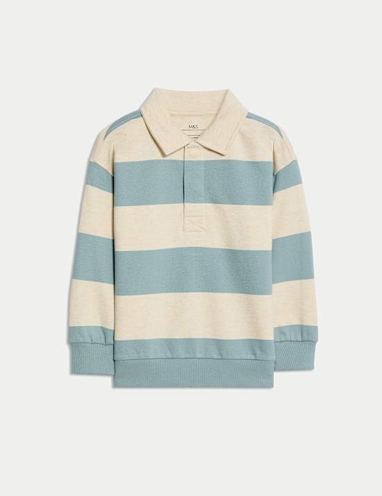 Sweat de rugby 100 % coton à encolure (du 2 au 8 ans)