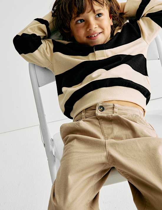 Pure Cotton Collared Rugby Sweatshirt (2-8 Yrs)