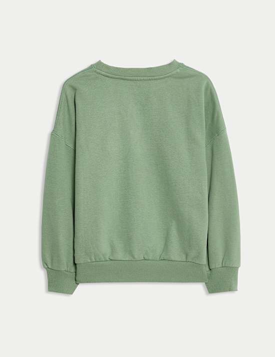 Sweat-shirt en coton avec texte (du 1 au 10 ans)