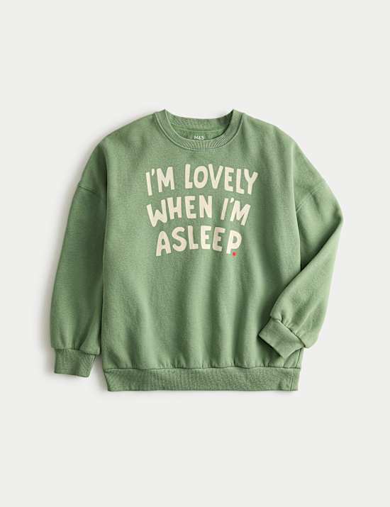 Cotton Rich Slogan Sweatshirt (1-10 Yrs)