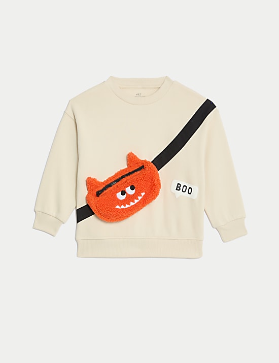 Cotton Rich Monster Bag Sweatshirt (2-8 Yrs)