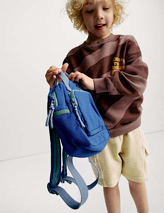 Pure Cotton Striped Slogan Sweatshirt (2-8 Yrs)