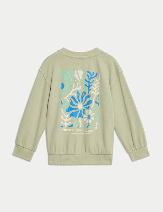 Sweat à motif récif graphique 100 % coton (du 2 au 8 ans)