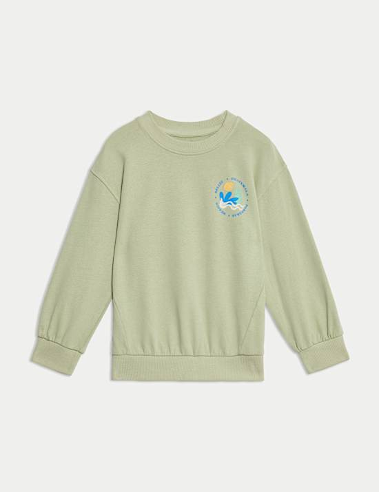 Sweat à motif récif graphique 100 % coton (du 2 au 8 ans)