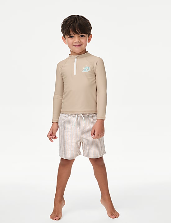 Sun Sea Surf' Slogan Long Sleeve Rash Vest (2-8 Yrs)