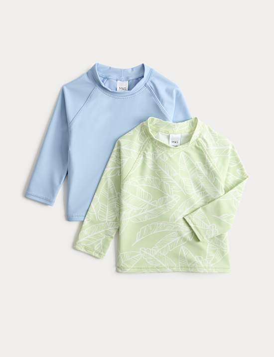 Set met 2 zwemshirts met lange mouwen (2-8 jaar)
