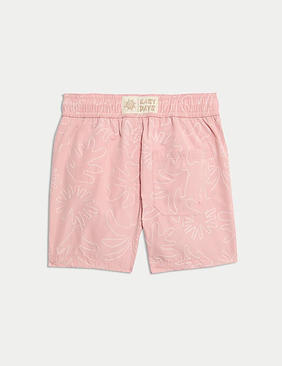 Badeshorts mit Blätter-Stickerei (2–8 J.)