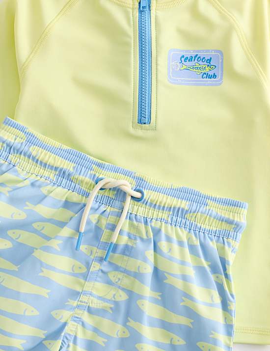 2 Piece Sardine Printed Swim Set (2-8 Yrs)
