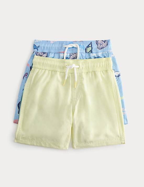 2 Pack Printed Swim Shorts (2-8 Yrs)