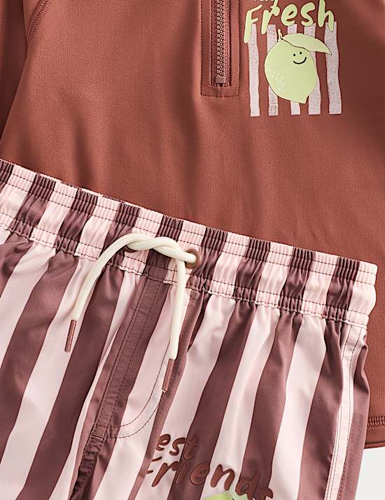 2 Piece Stay Fresh Graphic Swim Suit (2-8 Yrs)