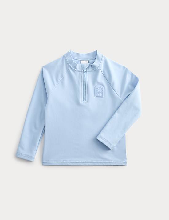 T-shirt de bain uni &agrave; manches longues (du 2 au 8 ans)