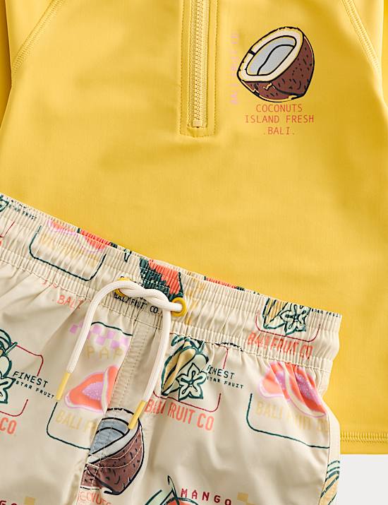 2 Piece Coconut Graphic Swim Set (2-8 Years)