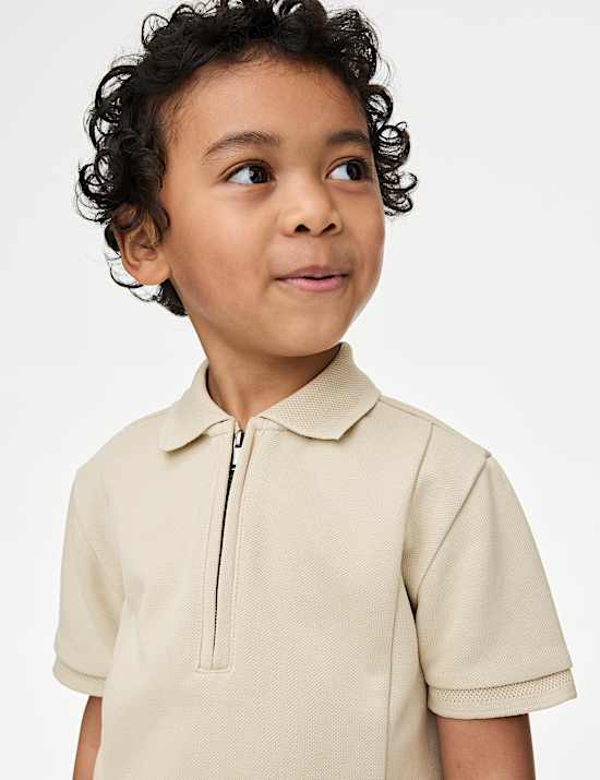 Conjunto de parte de arriba y parte de abajo con mezcla de piqué de algodón (2-16 años)