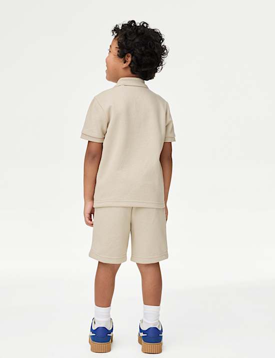 Conjunto de parte de arriba y parte de abajo con mezcla de piqué de algodón (2-16 años)