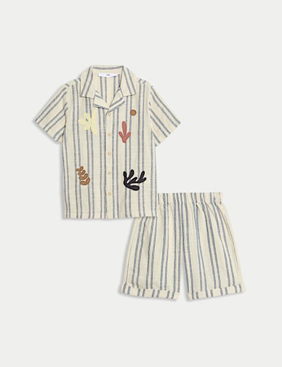 2pc Pure Cotton Striped Top & Bottom Outfit (2-8 Yrs)