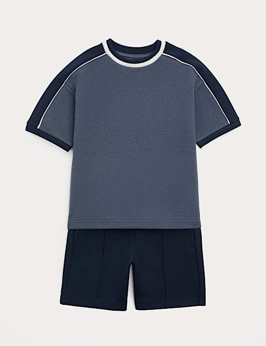 Cotton Blend Pique T-shirt & Short Outfit (2-10 Yrs)